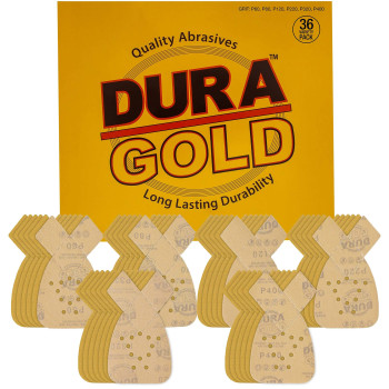 Duragold Premium Mouse Detail Sander Sandpaper 36 Assorted Grit Sanding Sheets 60 80 120 220 320 40012 Hole Pattern Hook