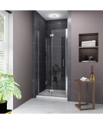 Elegant 36 W X 72 H Bifold Hinged Frameless Shower Door 14 Fold Clear Glass Shower Panel Pivot Swing Corner Shower Door