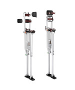 Yescom 5064 Drywall Stilts Adjustable Aluminum Tool Work With Leg Pad Protection For Painting Painter Taping Silver