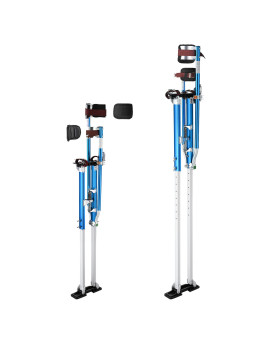 Yescom 5064 Drywall Stilts Adjustable Aluminum Tool Work With Leg Pad Protection For Painting Painter Taping Blue