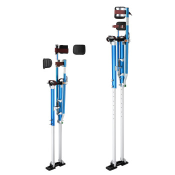 Yescom 5064 Drywall Stilts Adjustable Aluminum Tool Work With Leg Pad Protection For Painting Painter Taping Blue