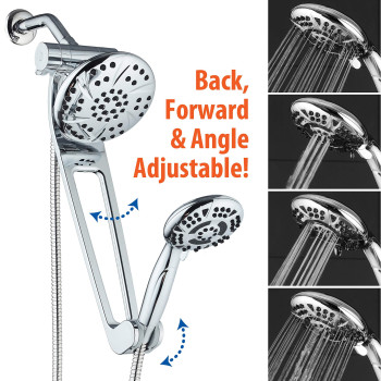 Aquadance Chrome Aquabar Highpressure 3Way Spa Combo With Adjustable 18 Extension Arm For Easy Reach Mobility Enjoy Luxury