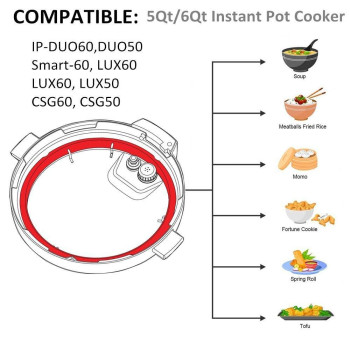 Silicone Sealing Ring 6Qt For Instant Pot Sealing Ring For 6 5Qt Insta Pot Sweet And Savory Foodgrade Silicone Fits Ipduo60