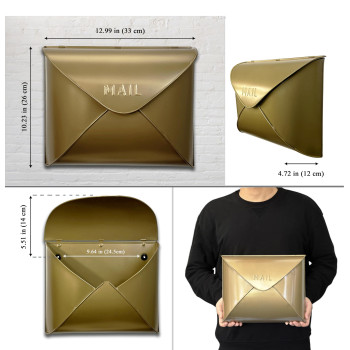 Nach Envelope Wall Mount Mailbox Maximum Rust Protection Metal Mailbox Antique Brass Finish Mail Box Mailboxes For Outside Wa