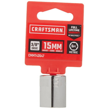 Craftsman Shallow Socket Metric 38Inch Drive 15Mm 6Point Cmmt43547