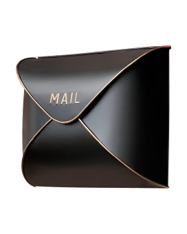 Nach Envelope Wall Mount Mailbox Maximum Rust Protection Metal Mailbox Black And Copper Mail Box Mailboxes For Outside Wall M