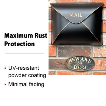 Nach Envelope Wall Mount Mailbox Maximum Rust Protection Metal Mailbox Black And Copper Mail Box Mailboxes For Outside Wall M