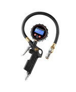 Czc Auto Digital Tire Inflator Pressure Gauge Led Display Tyre Deflator Gage With Straight Brass Lockon Chuck Rubber Hose Com