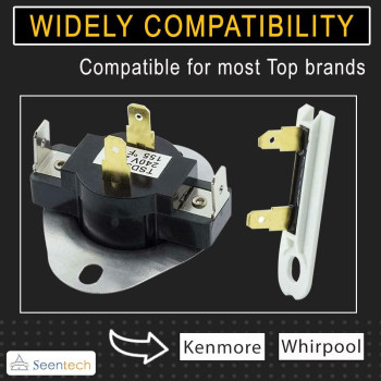 Lifetime 3387134 And 3392519 Dryer Cycling Thermostat Thermal Fuse Replacement Part By Seentech Compatible With Whirlpool Ke