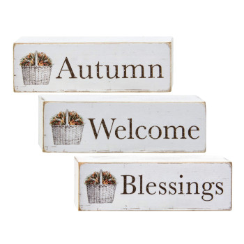 Cwi Gifts Welcome Autumn Blessings Blocks 3Set Multi