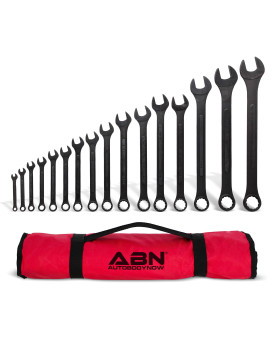 Abn Standard Wrenches Set 16 Piece Sae Combination Wrench Set 14In To 114In Sae Wrench Set With Roll Up Pouch