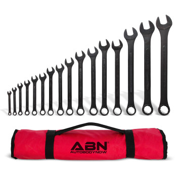 Abn Standard Wrenches Set 16 Piece Sae Combination Wrench Set 14In To 114In Sae Wrench Set With Roll Up Pouch