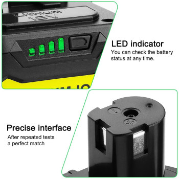 Energup 2Pack 18V 38Ah P102 Replacement For Ryobi 18V Lithium Battery For 18Volt One Battery P104 P105 P102 P103 P107 Cordles