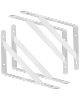 Starvast 4 Pack Heavy Duty Shelf Brackets 98 X 63 Inch Floating Shelves White Triangle Shelf Brackets 90 Degree Angle Wall M