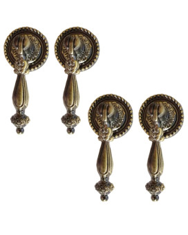 Chrisw 4 Pack Antique Style Bronze Metal Drawer Tear Drop Cabinet Decorative Pull Handle Knob