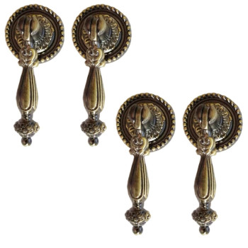 Chrisw 4 Pack Antique Style Bronze Metal Drawer Tear Drop Cabinet Decorative Pull Handle Knob