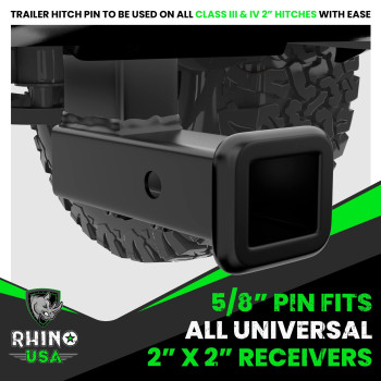 Rhino Usa Trailer Hitch Pin Patented 58 Locking Receiver Hitch Pins For Class Iii Iv Hitches Weatherproof Antitheft Lock