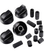 Jetec 4 Pack Black Universal Control Knobs Replacement With 12 Adapters For Ovenstoverange Please Check Carefully Whether The