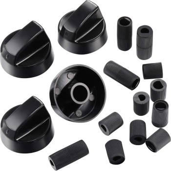 Jetec 4 Pack Black Universal Control Knobs Replacement With 12 Adapters For Ovenstoverange Please Check Carefully Whether The