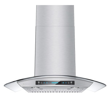 Iktch 30Inch Wall Mount Range Hood Tempered Glass 900 Cfm Kitchen Chimney Vent Stainless Steel With Gesture Sensing Touch Co