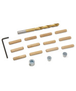 Wen Jn014D 14Inch Wooden Doweling Kit With Drill Bit Stop Collar And Fluted Birch Wood Dowels