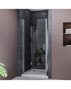 Elegant 36 In W X 72 In H Pivot Shower Door Frameless Shower Glass Door With 14 In Clear Glass Chrome Bathroom Corner Glas