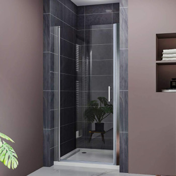 Elegant 36 In W X 72 In H Pivot Shower Door Frameless Shower Glass Door With 14 In Clear Glass Chrome Bathroom Corner Glas