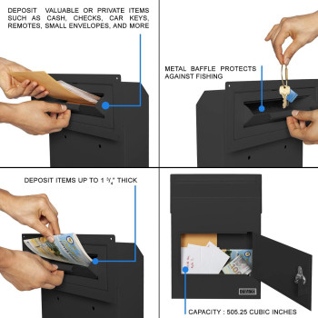 Durabox Throughthedoor Locking Drop Box D500 Heavy Duty Steel Mailbox For Depositing Mail Keys Rent Payments Checks Door