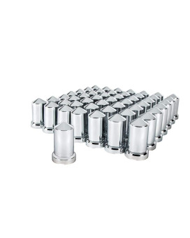 United Pacific 10117Cb Wheel Lug Nut Cover Set 33Mm X 3 316 Chrome Plastic Pointed Nut Cover With Flange Pushon