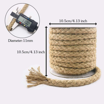 Tenn Well Braided Jute Rope 25 Feet 11Mm Thick Twine Rope For Crafting Cat Scratching Gardening Bundling And Macrame Project