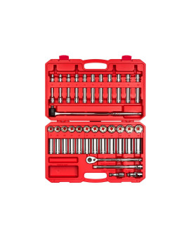 Tekton 12 Inch Drive 6Point Socket And Ratchet Set 51Piece 1032 Mm Skt25201