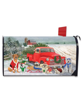 Briarwood Lane Holiday Dogs Christmas Magnetic Mailbox Cover Pickup Truck Humor Standard