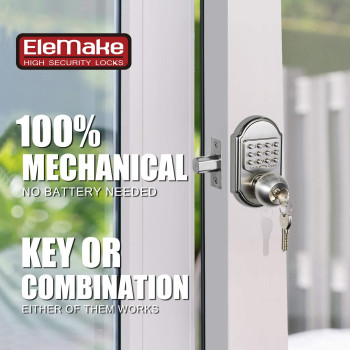 Megaflint Keyless Entry Door Lock Deadbolt Keypad Mechanical Stainless Steel Pass Code Or Key 100 Mechanical No Electronic