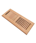 Razo Red Oak Wood Floor Register Drop In Vent Cover With Damper 4X12 Inch Duct Opening 34 Inch Thickness Unfinished