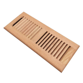 Razo Red Oak Wood Floor Register Drop In Vent Cover With Damper 4X12 Inch Duct Opening 34 Inch Thickness Unfinished