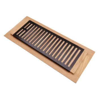 Razo Red Oak Wood Floor Register Drop In Vent Cover With Damper 4X12 Inch Duct Opening 34 Inch Thickness Unfinished