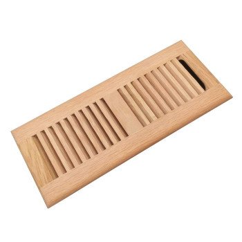 Razo Red Oak Wood Floor Register Drop In Vent Cover With Damper 4X12 Inch Duct Opening 34 Inch Thickness Unfinished