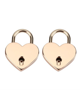 2Sets Mini Heart Shape Metal Padlock Vintage Antique Gold Lock With Keys For Luggage Diary Book Valentine Gift