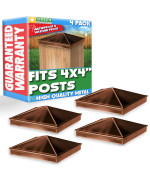 Greenlighting 4X4 Aluminum Pyramid Post Cap Cover Brown 4 Pack Fits 4X4 Nominal Wood True 35 X 35 Powder Coated Matte Outd