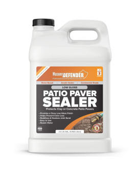 Masonrydefender Low Gloss Patio Paver Sealer 25 Gal Clear Waterbased Sealant For Natural Stone Surfaces