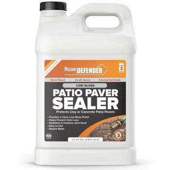 Masonrydefender Low Gloss Patio Paver Sealer 25 Gal Clear Waterbased Sealant For Natural Stone Surfaces