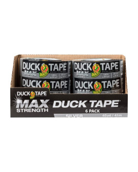 Duck Brand Max Strength Duct Tape 188 X 45 Yds 6Roll Pack Silver 241618