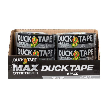 Duck Brand Max Strength Duct Tape 188 X 45 Yds 6Roll Pack Silver 241618