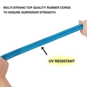 Xstrap Standard 10Pk Bungee Cords With Fingerhole Design Hooks Ensures 3Time Strength Comes In A Zippered Storage Bag Elasti