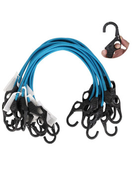 Xstrap Standard 10 Pack Bungee Cords With Fingerhole Hooks Ensures 3Time Strength Comes In A Zippered Storage Bag Elastic Fr