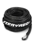 FIERYRED Synthetic Winch Rope Cable 3/16inch 50FT 8500lbs Winch Line Replacement with Protective Sleeve for 4WD Off-Road Vehicle ATV UTV, Black