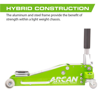 Arcan Tools 3 Ton 6 000 Lbs Hybrid Heavy Duty Aluminum And Steel Low Profile Floor Jack With Dual Pistons Reinforced Lifting