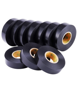 Lichamp 10Pack Black Electrical Tape Waterproof 34 In X 66Ft Industrial Grade Ulcsa Listed High Temp Electrical Tape Electr