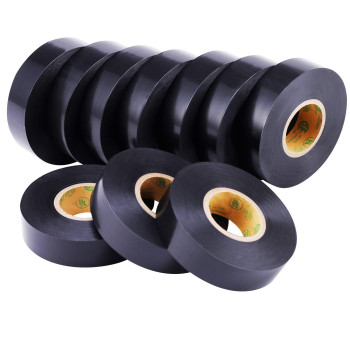 Lichamp 10Pack Black Electrical Tape Waterproof 34 In X 66Ft Industrial Grade Ulcsa Listed High Temp Electrical Tape Electr