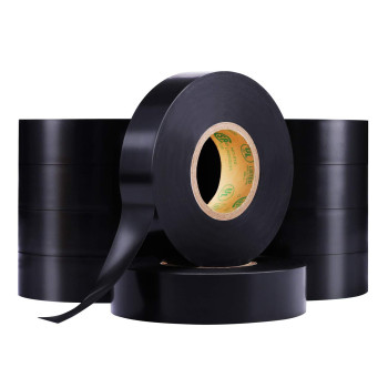 Lichamp 10Pack Black Electrical Tape Waterproof 34 In X 66Ft Industrial Grade Ulcsa Listed High Temp Electrical Tape Electr